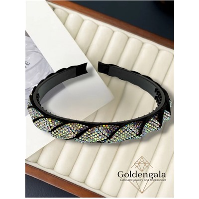 Ободок косичка для волос со стразами Арт ОБ6А/003