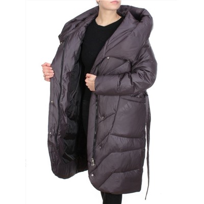 2237 GREY/PURPLE Пальто женское зимнее AKIDSEFRS (200 гр. холлофайбера)