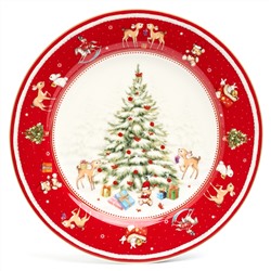 ТАРЕЛКА ЗАКУСОЧНАЯ LEFARD "С НОВЫМ ГОДОМ!" 19 СМ КРАСНАЯ (КОР=18ШТ.)