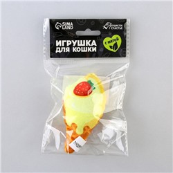 Игрушка для кошек с мятой «Мороженое» из текстиля, 9х5,1 см.