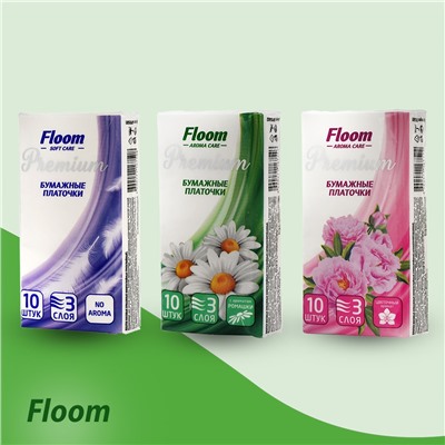 Платочки Floom ромашка 3 сл., 10 шт.