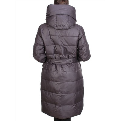 2237 GREY/PURPLE Пальто женское зимнее AKIDSEFRS (200 гр. холлофайбера)