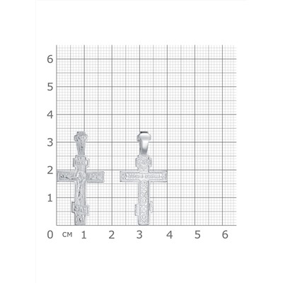 Крест из серебра литье белый