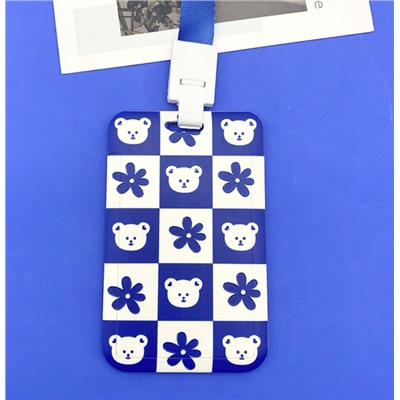 Футляр для карт на ленте "Blue bear", flower