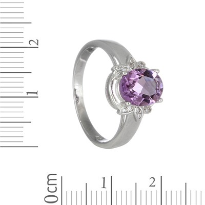 Кольцо с аметистом и фианитами ТГКН.701АМ1.83