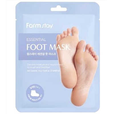 Маска-носочки для ног, Essential Foot Mask, FarmStay, 14 г