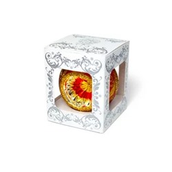 Елочная игрушка стеклянная декорированная "Прожектор красный"