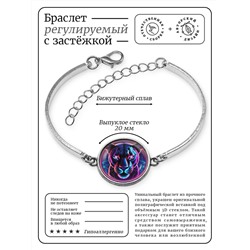 BSI-0175 Браслет металлический Дикая кошка неон