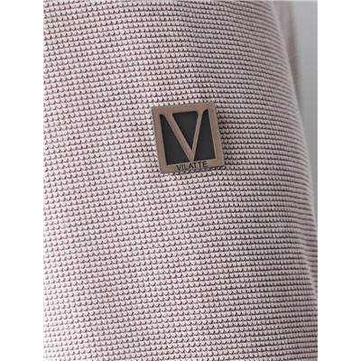 Лонгслив из фактурного трикотажа с плетеным воротником поло с застежкой на пуговицы