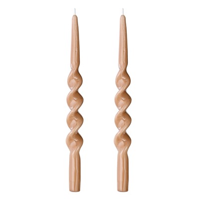 Набор из двух свечей светло-коричневого цвета из коллекции Essential, 35 см