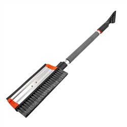 Щетка-сметка для снега со скребком и водосгоном, телескопическая, поворотная голова Stels