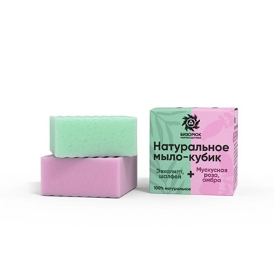Мыло-кубик "Эвкалипт, мускусная роза" картон 100 г, "Бизорюк"