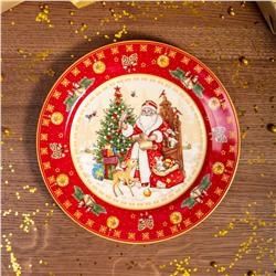 ТАРЕЛКА ОБЕДЕННАЯ LEFARD  "ДЕД МОРОЗ" 27 СМ КРАСНАЯ (КОР=18ШТ.)
