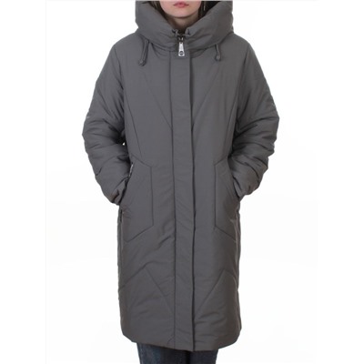 A618 GRAY/GREEN Пальто зимнее женское (верблюжья шерсть, 120 гр. холлофайбер)