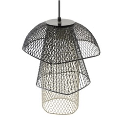 Светильник подвесной Vinger, Ø28х37 см, черный/серый/белый