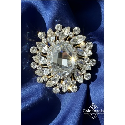 Брошь-кулон крупная с кристаллами БР4 модель БРО/13