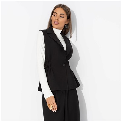 Жилет приталенный, Летнее наслаждение (черный)