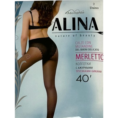 Колготки "ALINA" MERLETTO 40D Арт 710 цвет Daino