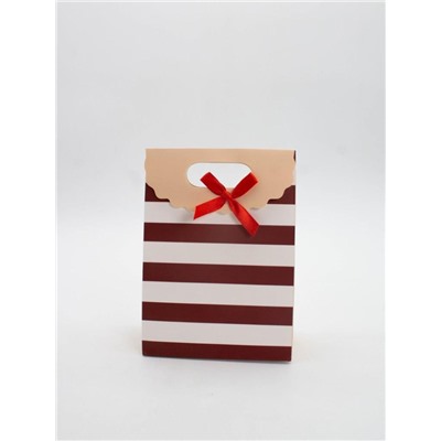 Пакет подарочный (XS) "Many stripes", red (12x6x16)