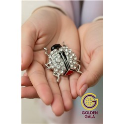 Брошь божья коровка со стразами БР4/5