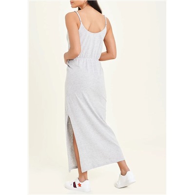 Grey Sleeveless Jersey Maxi Dress
