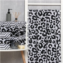 Полотенце махровое Этель Leopard, 50×90 см, 100% хлопок, 420 г/м², чёрно-белое