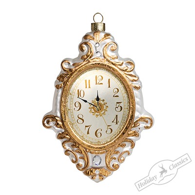 Часы старинные "Зимнее барокко" (стекло) 10х2,5х14,5 см