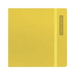 Скетчбук для акварели 40л., 145*145 BG "Bright. Yellow", кожзам, на резинке, 200г/м2
