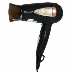 Фен 1400 Вт DELTA LUX DL-0935 черный с золотым