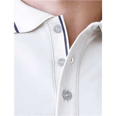 Футболка поло с плетеным воротником на пуговицах из эластичного хлопка