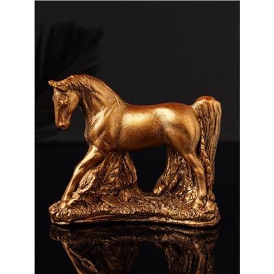 Фигурка гипс «Конь Граф», 11×13×5 см, бронза