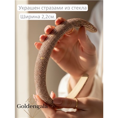 Ободок для волос со стразами объемный Арт ОБ6/005