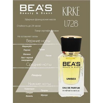 Beas U728 Tiziana Terenzi Kirke edp 25 ml, Парфюм унисекс Beas U728 создан по мотивам аромата Tiziana Terenzi Kirke