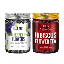 Набор чая из цветков Клитории и Гибискуса (150 г), Butterfly Pea Flower & Hibiscus Flower Tea Set, произв. Blue Tea