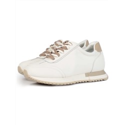 05-PDJ66-1 WHITE/BEIGE Кроссовки женские (натуральная кожа)