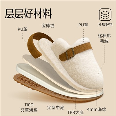 Slippers, demi-season non-slip keep warm footwear