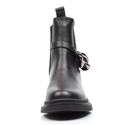 01-5267-1 BLACK Ботинки демисезонные (натуральная кожа, байка)