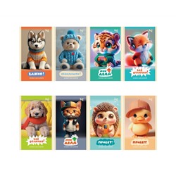 Блокнот А6 32л., на скрепке BG "Милые пушистики"