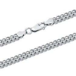 Цепь Питон с алмазной огранкой родированный