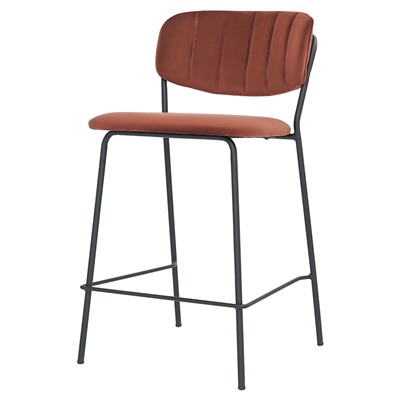 Стул полубарный Eirill, велюр, кирпичный