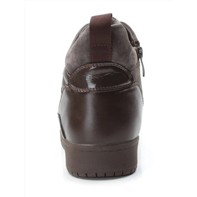 04-PA-18Z BROWN Ботинки зимние женские (натуральная замша и кожа, шерсть)