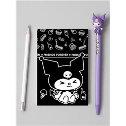 Блокнот А7 "Куроми-2", 65*98 мм, клетка, 40 л на скрепке, обложка 200 гр/м2