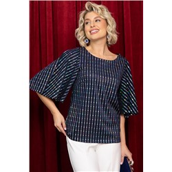 Блуза праздничная Ты ослепляешь! (синяя) Б14698-7М