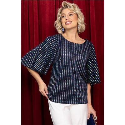 Блуза праздничная Ты ослепляешь! (синяя) Б14698-7М