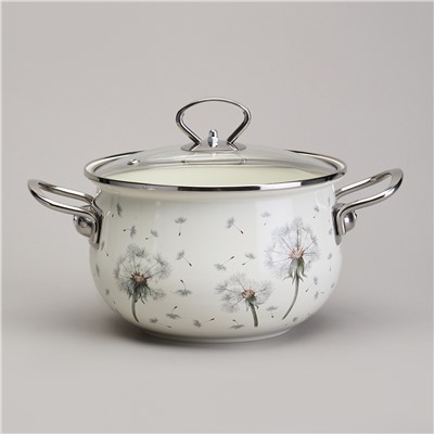 НАБОР КАСТРЮЛЬ ЭМАЛИРОВАННЫЙ, СЕРИЯ "DANDELION" 6ПР. 2,0/2,8/3,8Л ДИА.18/20/22СМ