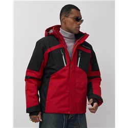 Горнолыжная куртка мужская зимняя красного цвета 7613Kr