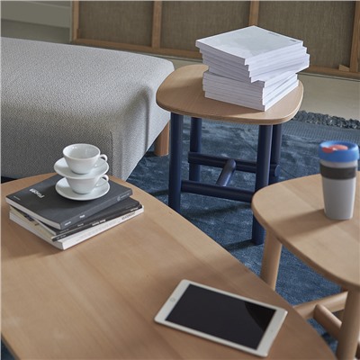 Столик Ottal, 44,5х44,5х45 см, бук, бежевый/синий