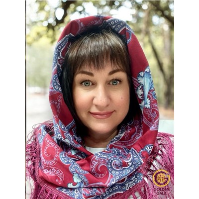 Косынка теплая на флисовой подкладке с бахромой Арт 2347/19