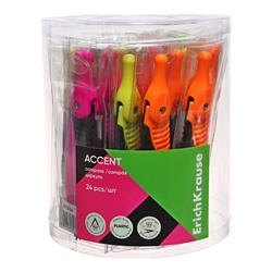 Циркуль пластиковый ErichKrause «Accent», 122 мм, PVC чехол, МИКС