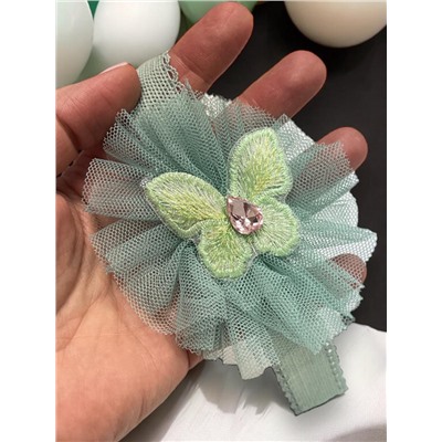 Ободок-повязка детская с бабочкой Арт ОБ8А тип 5